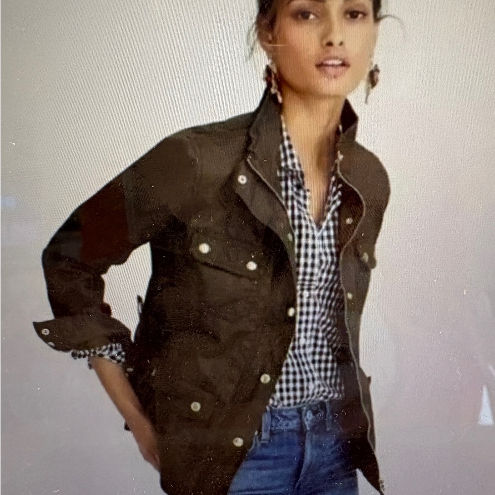 JCrew Downtown Field waxed Jacket - style 19034 Mossy brown - Size M
